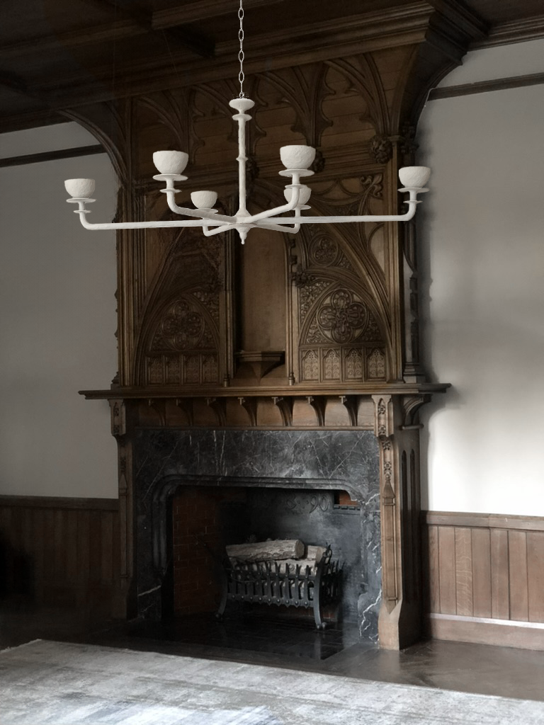 stunning bespoke plaster chandelier in the style of Giacometti 